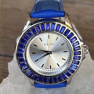 STRADA Blue Crystal Watch